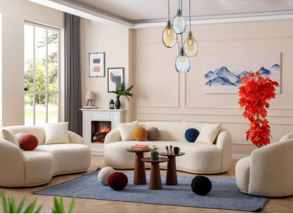 Living room set 3 pieces. Designer Sofa set 4+3+1 Seat Living landscape